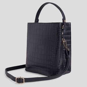 AOTA Elena Black Bucket Bag Peta Approved Vegan Leather